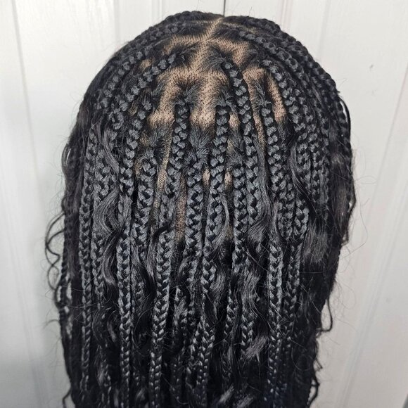 Jaliza Mila 34" Full Lace Lace Boho Braided Wig Human Hair Curls Synthetic Braid - Picture 5 of 9